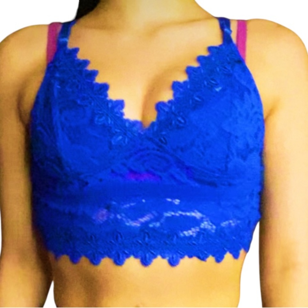 Lace Bralette in Vibrant Blue
